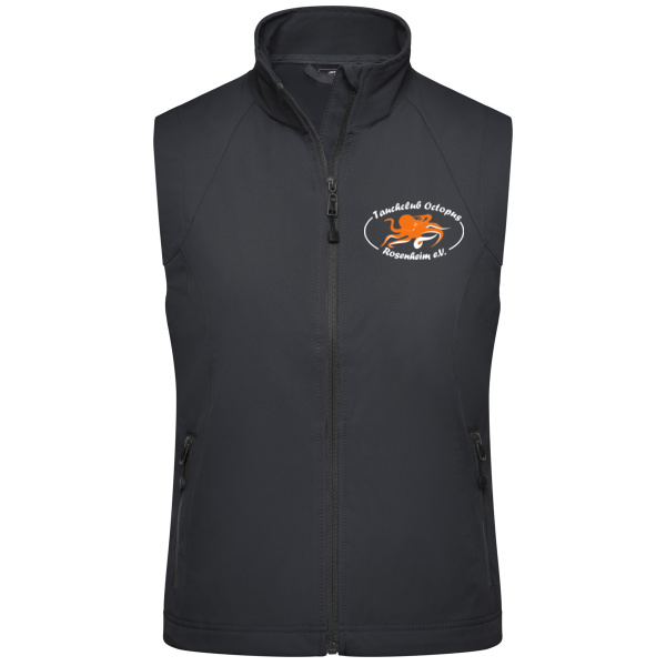 Brustdruck weiß - Ladies' Softshell Vest Miniaturansicht